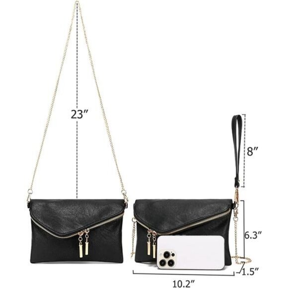 Envelope Clutch Purses for Women Wristlet Evening Clutch with Chain - Picture 3 of 7